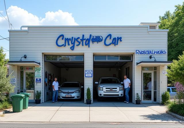 Crystal Clear Car Wash exterior and staff in Reading